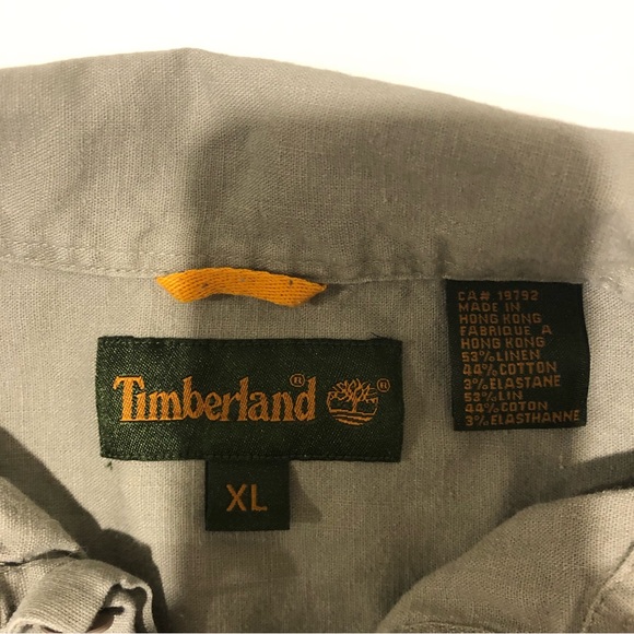 Timberland Button Up Short Sleeve Mens XL Green - Picture 6 of 12